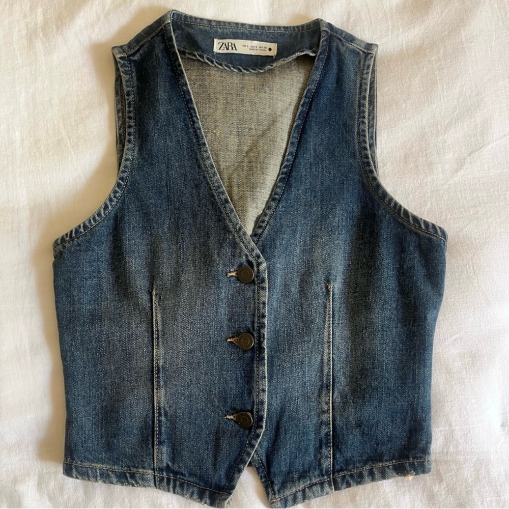 Zara Blue Denim Vest